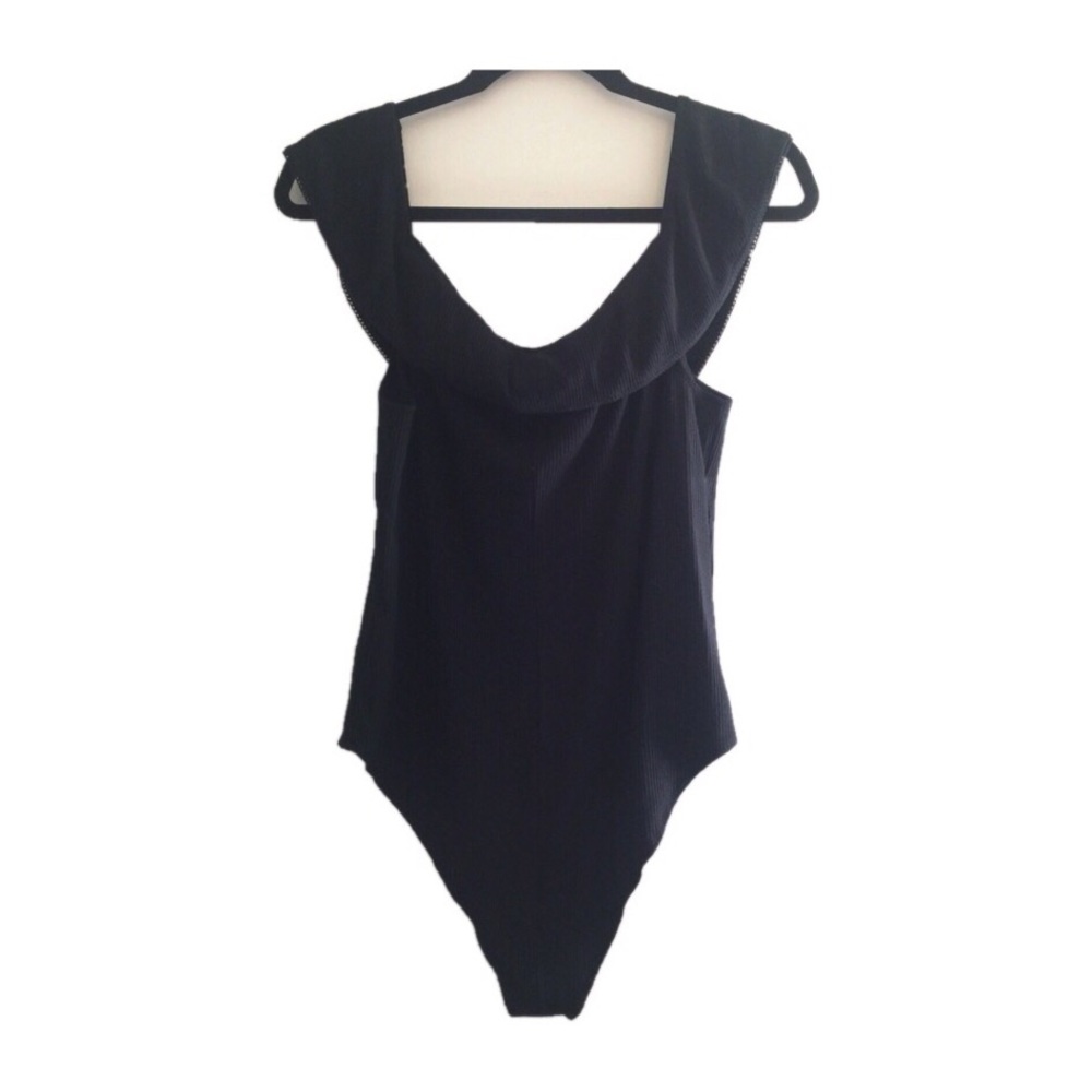 Who What Wear Off shoulder black bodysuit